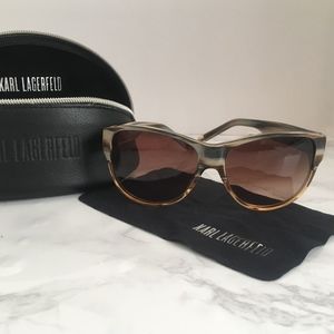 Karl Lagerfeld striped tortoise finish sunglasses